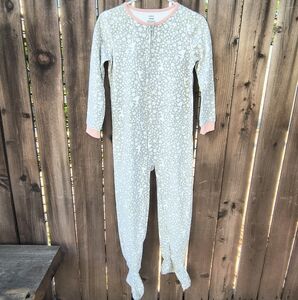 CARTER'S | Girls Gray & Pink Ballerina & Flower One Piece Onesie 10